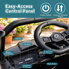 12V Kids Ride on Car with Dual 50W Motors and Remote Control-Black
