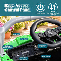 12V Kids Ride on Car with Dual 50W Motors and Remote Control-Green