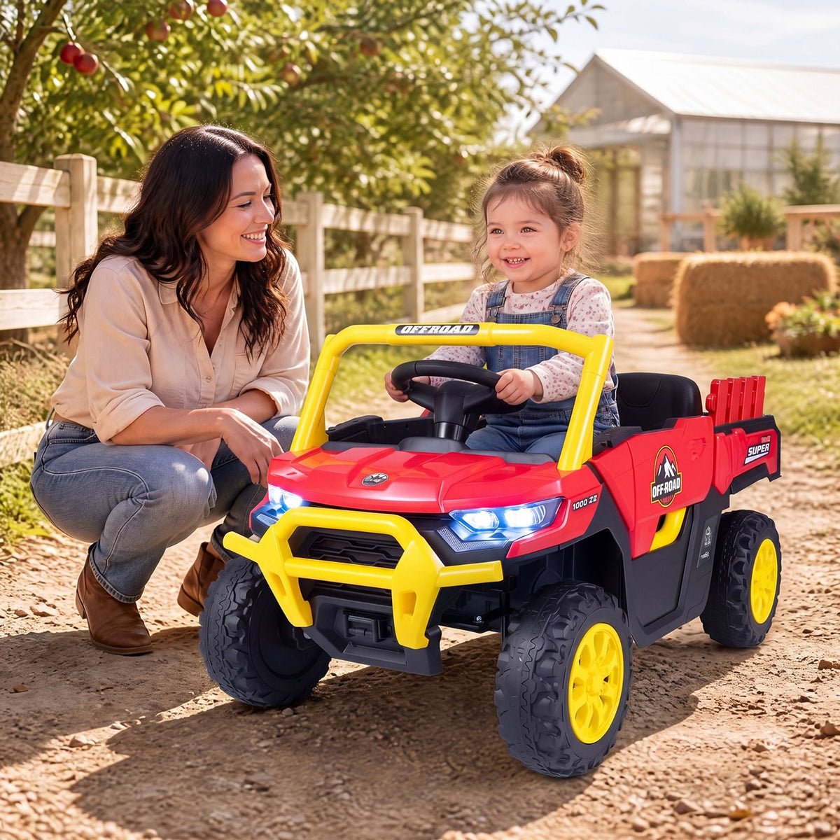 12V Kids Ride on Car with Dual 50W Motors and Remote Control-Red