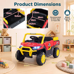 12V Kids Ride on Car with Dual 50W Motors and Remote Control-Red