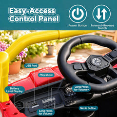 12V Kids Ride on Car with Dual 50W Motors and Remote Control-Red