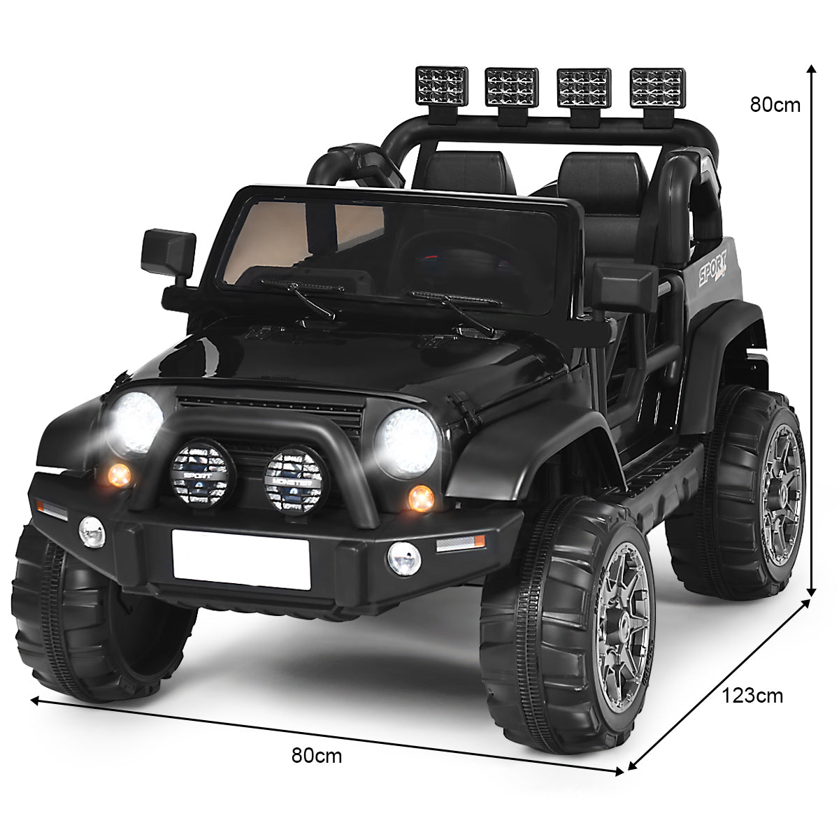 12V Electric Kids Ride On Truck with Remote Control-Black