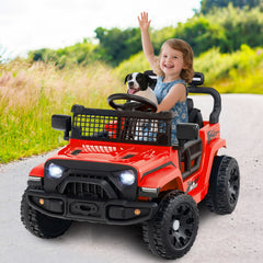 12V Kids Ride on Truck Car with Remote Control for Kid Over 3 Years Old-Red