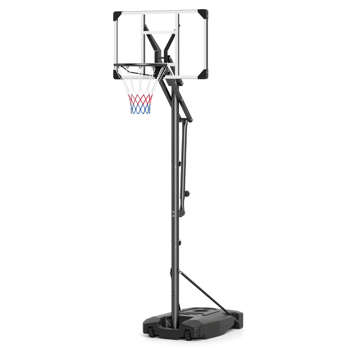 131-263 cm Height Adjustable Basketball Hoop with Weight Bag for Teens