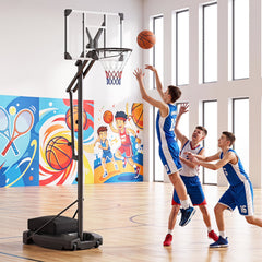 131-263 cm Height Adjustable Basketball Hoop with Weight Bag for Teens