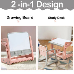 Children's Art Easel / Table and Chair Set with Ample Storage Space