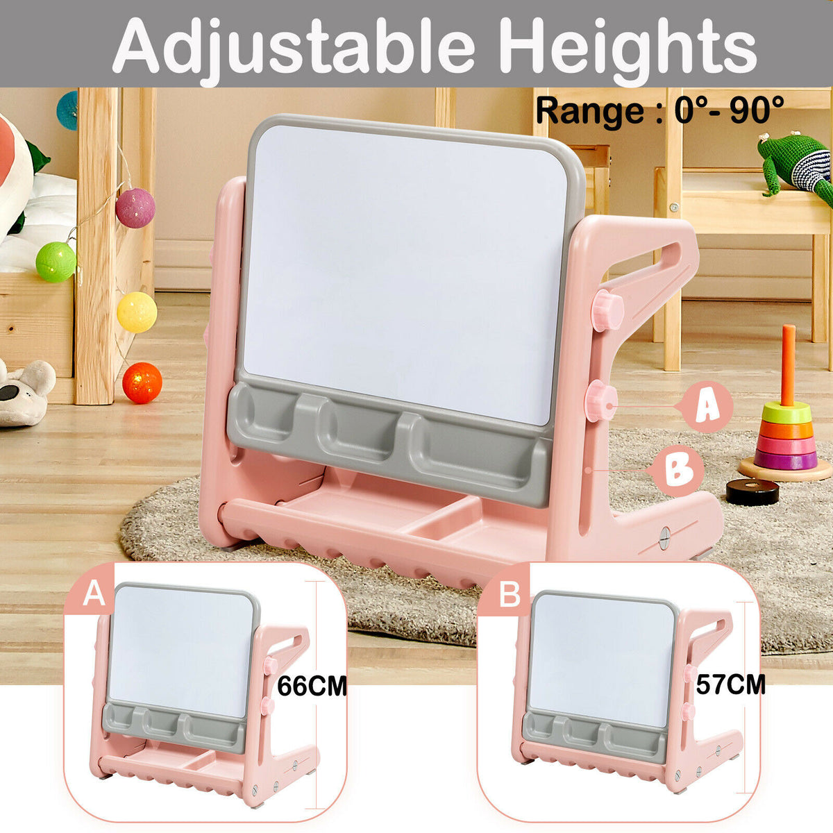 Children's Art Easel / Table and Chair Set with Ample Storage Space