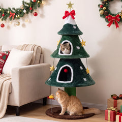 137.5 cm Christmas Cat Tree in Green, image 2