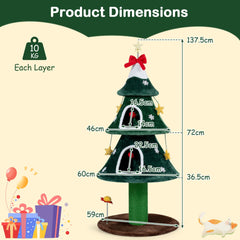 137.5 cm Christmas Cat Tree in Green, image 5