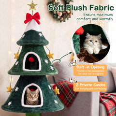 137.5 cm Christmas Cat Tree in Green, image 7