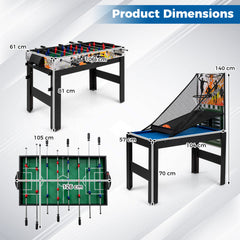 14-in-1 Combo Game Table Set Multi-Game Table 126 CM - Billiards-Blue