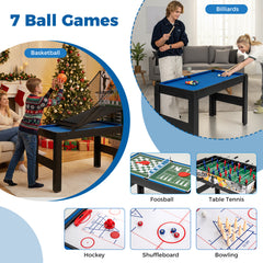 14-in-1 Combo Game Table Set Multi-Game Table 126 CM - Billiards-Blue