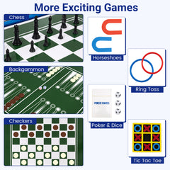 14-in-1 Combo Game Table Set Multi-Game Table 126 CM - Billiards-Natural