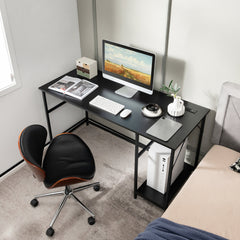 140 x 60 CM Computer Desk with Charging Station Home Office PC Desk with 4 Power Outlets and 2 USB Ports-Black