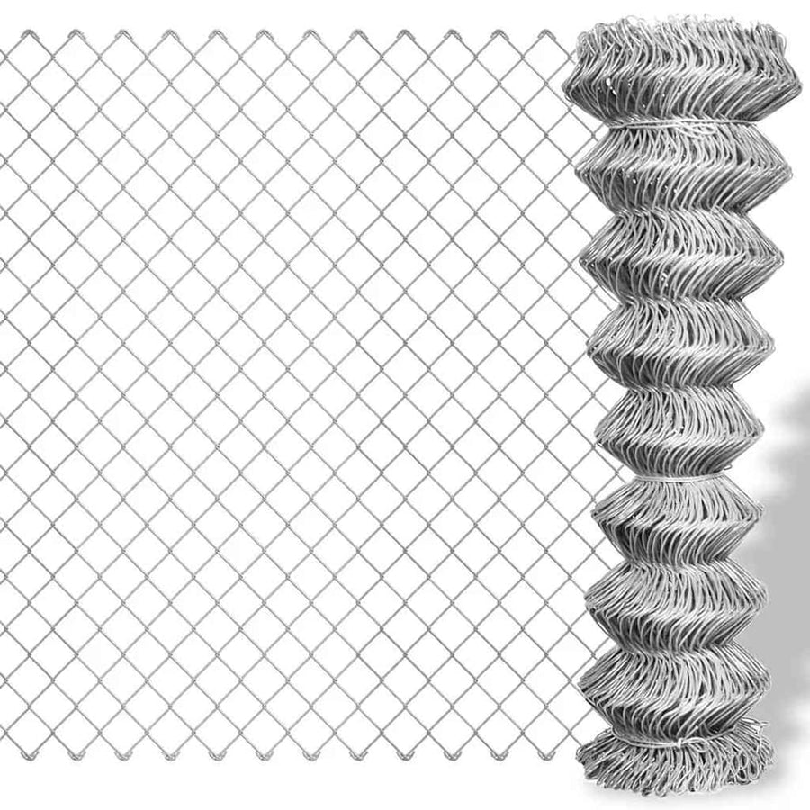 Chain Link Fence Galvanised Steel Silver