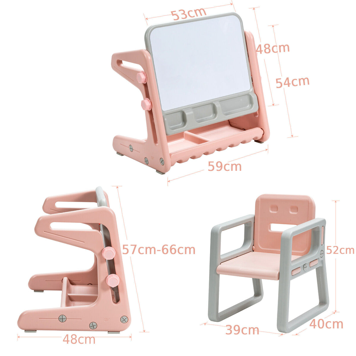 Children's Art Easel / Table and Chair Set with Ample Storage Space