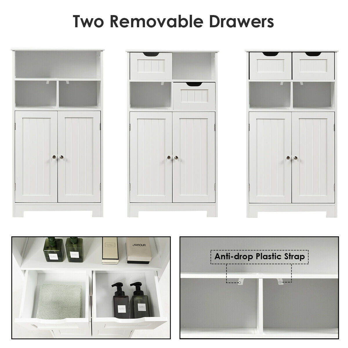 Floor Standing Utility Cabinet with Adjustable Drawers