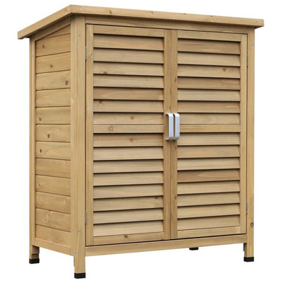1.5 X 2.8 Ft. Fir Wood Slatted Door Garden Storage Cabinet - Infyniti Home