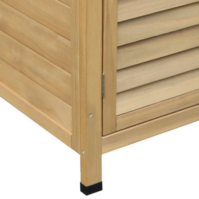 1.5 X 2.8 Ft. Fir Wood Slatted Door Garden Storage Cabinet - Infyniti Home
