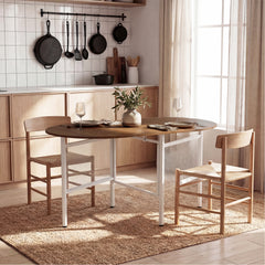 150 CM Folding Dining Table for 6-8 People with Metal Legs-Natural