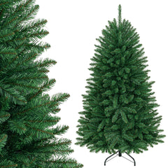 150 cm Unlit Artificial Christmas Tree with Easy-Assembly Hinges and Foldable Metal Stand for Holiday Party Decoration