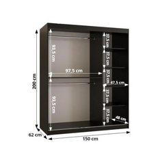 Spoti Sliding Door Wardrobe 150cm