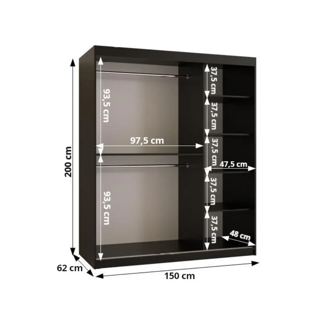 Spoti Sliding Door Wardrobe 150cm