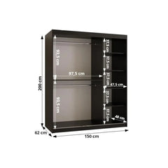 Uppsala V2 Sliding Door Wardrobe 150cm