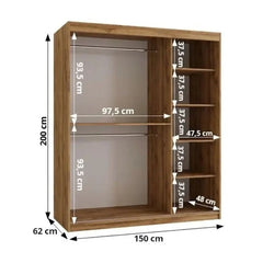 Alabama Sliding Door Wardrobe 150cm - product image 6