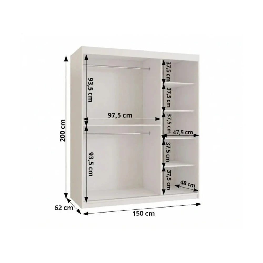 Uppsala V2 Sliding Door Wardrobe 150cm