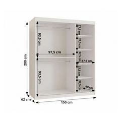 Spoti Sliding Door Wardrobe 150cm