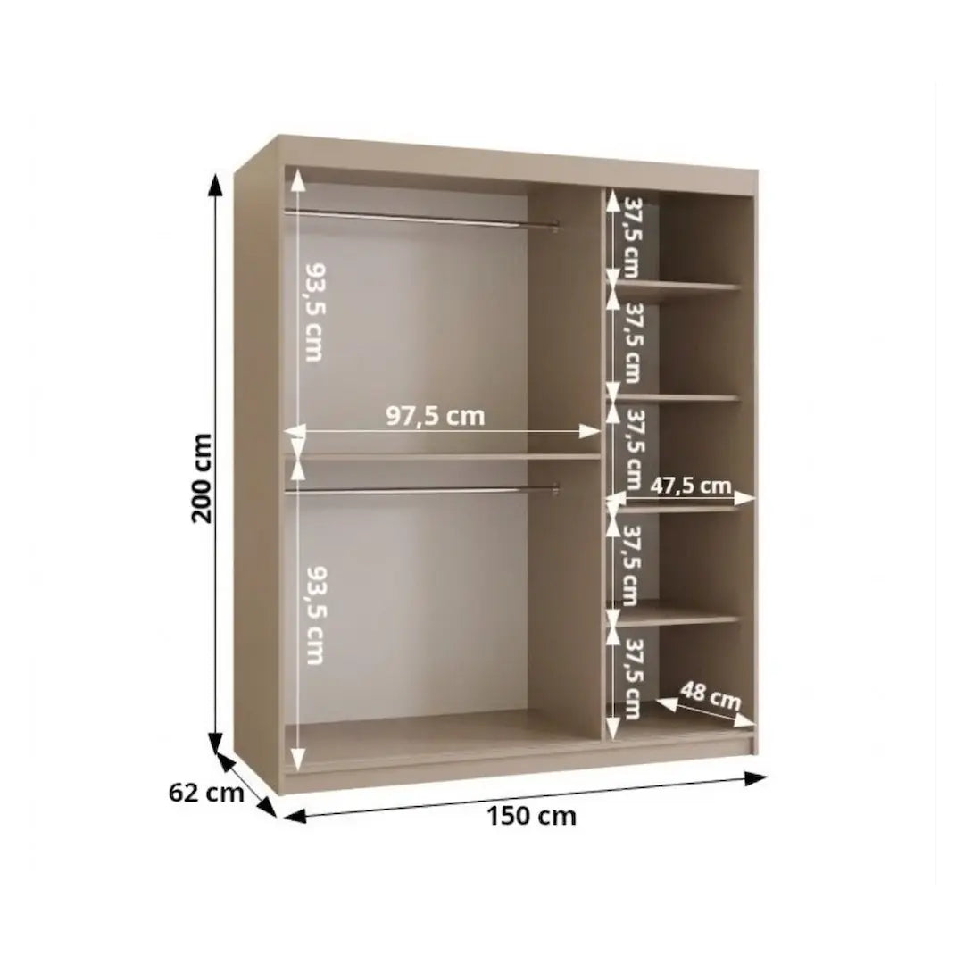 Spoti Sliding Door Wardrobe 150cm