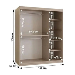 Alabama Sliding Door Wardrobe 150cm - product image 10
