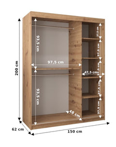 Boliwia Sliding Door Wardrobe 150cm - product image 5