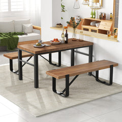 152cm Long Hallway Bench with Metal Frame 300kg Load Bearing-Natural