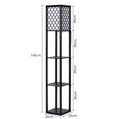 160 cm Floor Lamp with 3-Tier Shelf for Room Decoration