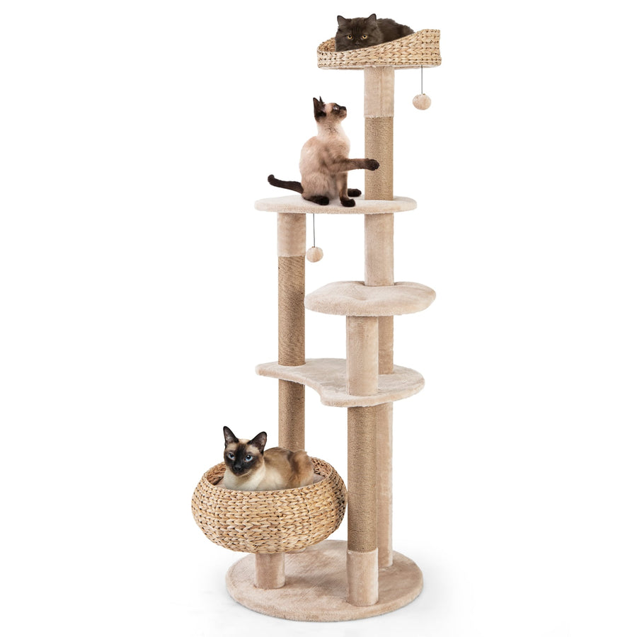 164 cm Cat Tree in Beige
