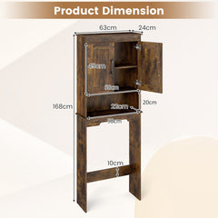 Dimensions diagram of the over the toilet storage cabinet
