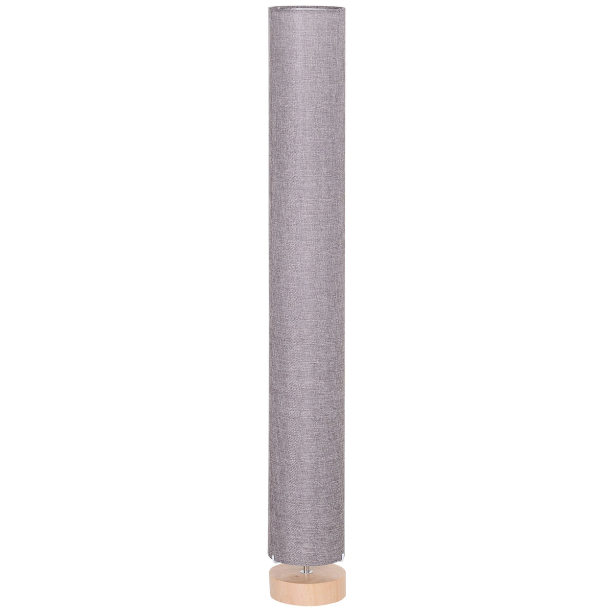 HOMCOM Floor Lamp for Living Room, 47" Modern Standing Lamp with Linen Shade, Wooden Base, Grey