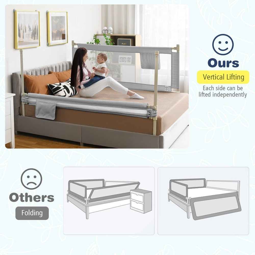 Comparison of the bed guardrail's vertical lifting feature against others