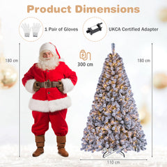 180 cm Smart RGB Pencil Christmas Tree with Remote and 300 Pre-Lit RGB LED Lights-M