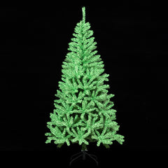 180 CM Glow-in-the-dark Artificial Christmas Tree Hinged Xmas Tree with 692 Branch Tips and Foldable Metal Stand
