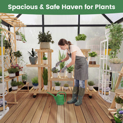 180 x 180CM Large Walk-in Aluminum Greenhouse-Transparent