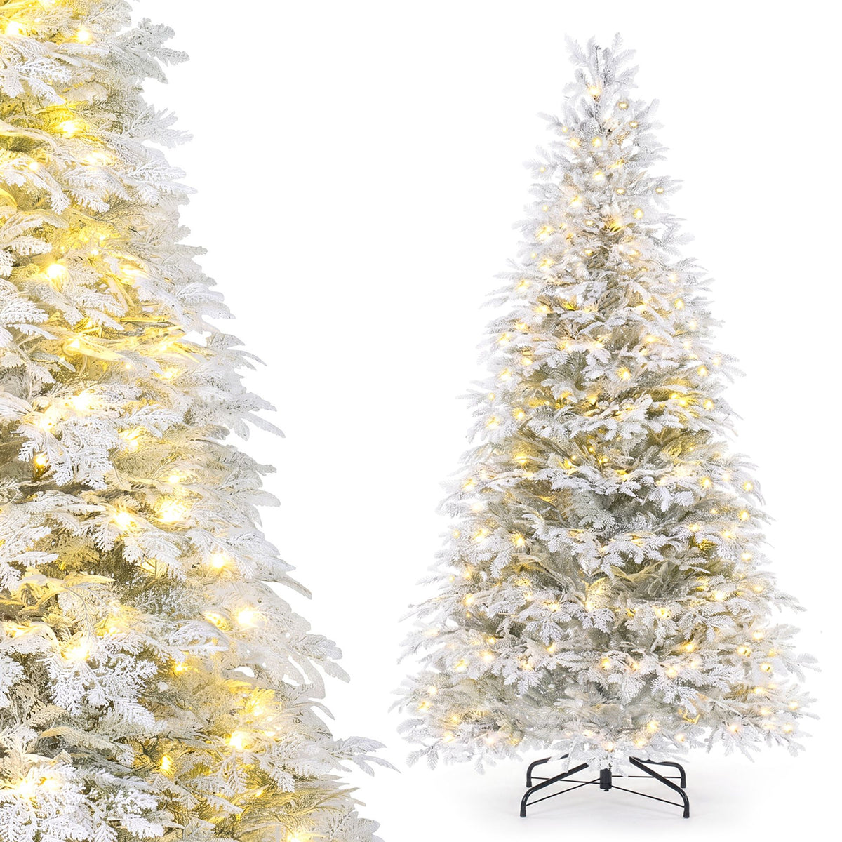 180cm Artificial Cypress Xmas Tree with Full Branch Tips LED Lights and 9 Lighting Modes