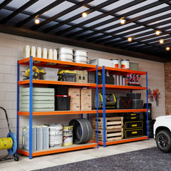 181 x 61 x 203 cm 4-Tier Metal Storage Shelving Unit with Adjustable Rack-Orange