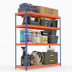 181 x 61 x 203 cm 4-Tier Metal Storage Shelving Unit with Adjustable Rack-Orange