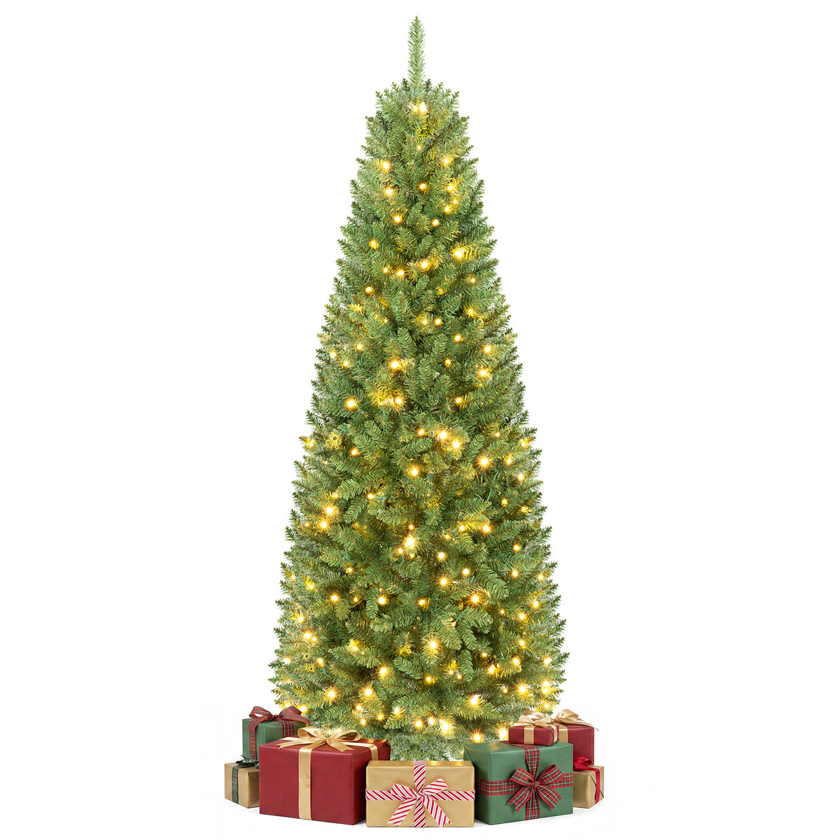 183/152 cm Pre-lit Christmas Tree with 743/300 Branch Tips and 250/150 Warm White LED Light-M