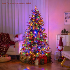 185 CM Artificial Christmas Tree Pre-lit Xmas Tree with 1628 Branch Tips-S