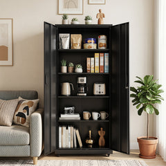 186cm Rolling File Cabinet in Black, image 3