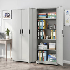 186cm Rolling File Cabinet in Grey, image 2